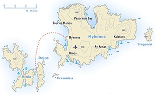 Mykonos Delos Map